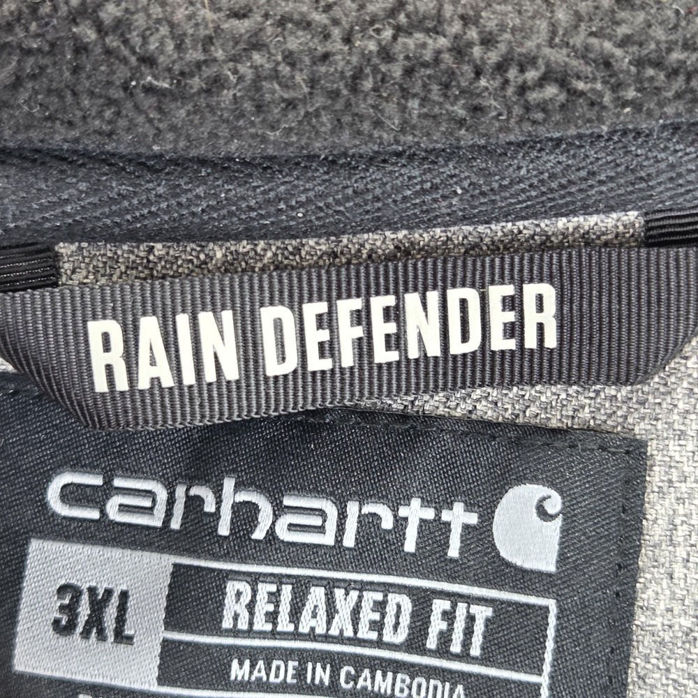 Carhartt Jacket Mens 3XL Gray Rain Defender Relaxed Fit Heavyweight TJ5022-M - Picture 5 of 9